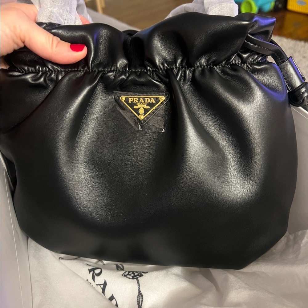 Prada Black Leather Shoulder Bag